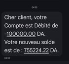 10 millions ont été débités de mon compte de la mafia Baridi sans que je le sache, et ALG Post dit qu'on ne peut rien faire. 10 million, got debited from my Baridi Mob account without my knowledge, and ALG post are saying there’s nothing we can do.