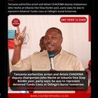 Chadema deputy chairperson John Heche arrested at Isibania One Stop Border Post as he went to represent Tundu Lissu at Raila Odinga’s burial in Kenya Tomorrow.